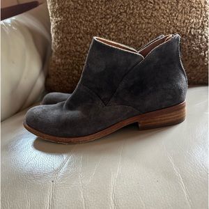 Kork-Ease Ryder Short Ankle Boots 6.5 Gray Suede